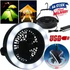 LED Fan Portable 2 in 1 With Hook Rechargeable For Outdoor Camping USB Tent Lamp
