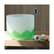 Leize Lotus Design Quartz Crystal Singing Bowl F Note 432 hz Heart Chakra Whi...