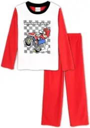 Super Mario Kart Boy's Checkered Flag Race Fleece Pajama Set