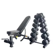 195 kg Hex Dumbbell Set + Rack & Bench