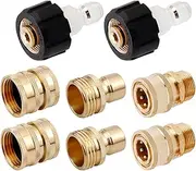 Yakamoz 8 Pack Pressure Washer Adapter Set, M22 Swivel to 3/8'' Quick Connect, 3/4" to Quick Release, Quick Disconnect Kit Suitable for Pressure Cleaning Machine kit