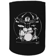 Alcohol Stubby Holder - Leonardo Drummer Retro Drums - Funny Novelty Birthday Gift Joke Beer Can Bottle