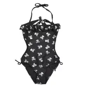 Elfindollkids Girls(big kids) Monokini Swimwear Overall in Black Size 8