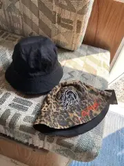 Ed Hardy Vintage Y2K Bucket Hat Leopard/Black Reversible Black Panther/One Size