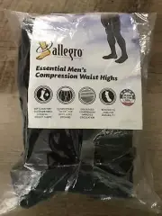 Esential Mens Compression Tights 20/30 mmhg Closed Toe Large Black