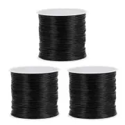 Elastic Cord DIY Making Stretchy String Craft Wire, Black, 3 Rolls