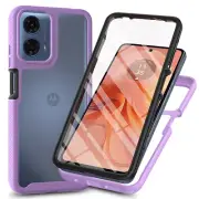 For Motorola Moto E14, Hybrid Armor Build-in Screen Protector Full Cover Case