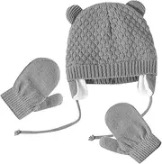 [Ipetboom] Warm Keeping Knitted Hat for Boys and Girls Winter Hat Beanie Gloves Thermal Baby Supply Newborn Warm Cap