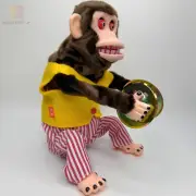 YAMANI Jolly Chimp Monkey Toy Cymbal Playing Musical Retro Vintage Doll Japan