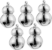 VANZACK 5pcs Gourd Bell Xmas Tree Hanging Ornaments Holiday Wreath Bells Party Bell Favors Dog Bells Training Pet Pendant Bell for Dogs Garland Decor Christmas Tree Bells Silver Copper