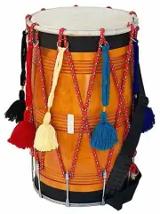 Bhangra Dhol Mango Wood, Padded Bag, Beater, Nylon Shoulder Strap