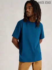 White Stuff Blue Pocket 100% Cotton T-Shirt (F67101) | $69
