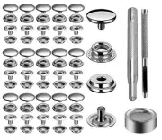 240 Pieces Stainless Steel Snap Fastener Kit, 15mm Snap Button Press Stud Cap...