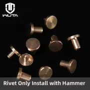 WUTA 10set Solid Brass Flat Head Rivet Double-sided Belt Nails Strong Fxed Buckl