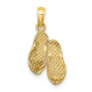 14k Yellow Gold 3D FT. MYERS Double Flip-Flop Charm