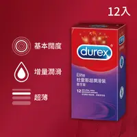 在飛比找蝦皮商城優惠-Durex 杜蕾斯超潤滑裝衛生套12入