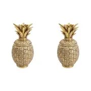 2x LVD Pineapple Trinket Storage Box Decorative Decor Ornament Statue 11x20.5cm