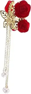 Rose Shark Clip Flocking Flower Hair Accessory Fun Decorative Grab Clip for Weddings Birthdays Parties Portable Styling Tool for Women