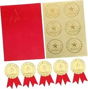 TOBBOMEY 1 Set Diploma Excellence Stickers Elegant Medals Certificate Awards Stickers for Achievements Easy Application Design for Sports Events Academic Recognition