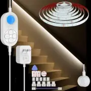 Dual Motion Sensor Light Indoor, Plug-in 16.4FT LIGHT STRIP COLD WHITE 6000K