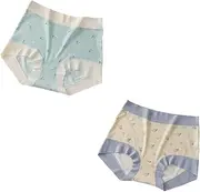[DILINBAO] 2PCS Women's Modal Cotton Boyshorts Panties High Waist Full Coverage Underwear Seamless Comfort Fit Boxer Briefs