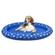 Round Paw Floating Pet Bed | Dog Bed That Floats in Pool or Lake Inflatable D...