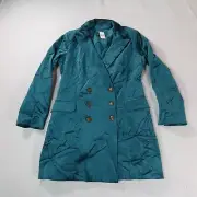 Maeve Anthropologie Blazer Dress Womens 14 Green Velvet Button Front Coat New