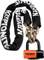 Kryptonite New York Chain 1217 and Evolution Disc Lock Keyed 12mm x 170cm Black