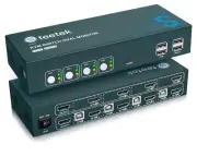 Steetek 4 Port USB 2.0 KVM Switch Dual Monitor HDMI 4K 60Hz