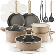 21Pcs Pots and Pans Set Non Stick, Cookware Sets, Kitchen Set, Oven/Dishwasher,