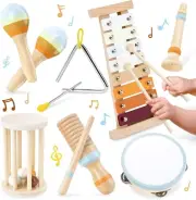 Musical Instruments for Toddlers 1-3 - 7 in 1 Montessori Wooden Percussion...