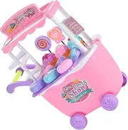 FOYTOKI 1Set DIY Ice Cream for Educational Play House with Macarons Ice Cream Accessories Interactive Trolley for Boys Safe Design Hands Assembly