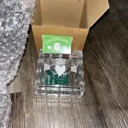 GLASS CRYSTAL TRINKET BOX IRISH CLADDAGH HTF New