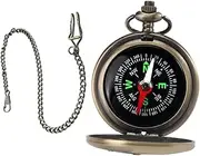 [SUPVOX] Pocket Watch Compass Car Compass Navigation Vintage Pocket Watch and Chain Compass Hiking Compass for Pocket Watches for Men Multifunctional Compass Zinc Alloy