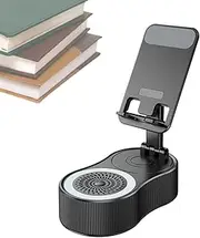 Wireless Induction Speaker - Portable Speaker with Charging Function | Adjustable Anti-Slip Base Cell Phone Holder with Ambient LED Light for Desk Home Outdoor College Dorm