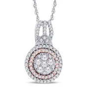 0.2 CT. T.W. Composite Natural Diamond Double Frame Pendant in 10K Two-Tone Gold