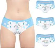 [LittleForBig] Women's Ladies Soft Cotton Underwear Hipster Briefs Astro Babies ‘Oopsie’ Potty Pants 3 Pack Panties Set
