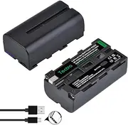 Tectra 2-Pack NP-F550 NP-F570 Battery with USB-C Port for Sony NP F970, F750, F770, F960, F530, F330, F570 and Compatible with LED Video Light, Monitor, Ring Light (Not for Camera)