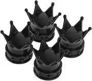 FELTECHELECTR 4pcs Universal Crown Tire Valve Caps Aluminum Valve Stem Covers Tire Valve Stem Covers Automotive Accessories for Cars and Trucks