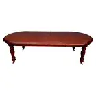 Solid Mahogany Wood Fluted Leg Oval Extension Dining Table Antique Style