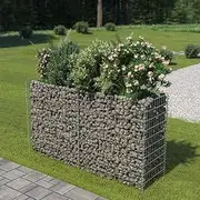 Raised Garden Bed, Elevated Planter Box Plant Container Gabion Galvanised Steel 180x50x100 cm