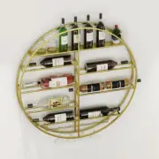12 Bottle Wall Mounted Wine Bottle Rack in Gold, Bar Liquor Shelves Shelf with G
