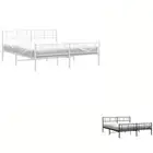 Bed Frame with Headboard and Footboard Bed Base King Size Black Metal vidaXL
