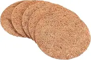 uxcell Coconut Fiber Mulch Ring Mat 8 Inch, 5 Pack Round Coco Coir Tree Protector Root Soil Cover for Indoor Outdoor Potted Plants