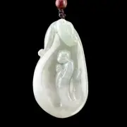 Certified Grade A Burma Jadeite "Wudao" Pendant - Light Green Enlightment