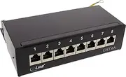 InLine 76808S Patch Panel Cat.6A 8-Way Table/Wall Mounted Black RAL9005