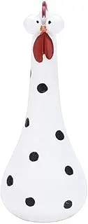 Silly Chicken Garden Decor Funny Chicken Statues for Yard and Garden Art Decorations Cute Concrete Chickens with Long Neck Big Eyes Lawn Ornaments and Statues (White)