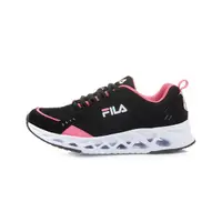 在飛比找蝦皮商城優惠-FILA CITY JOGGER 女款黑粉色透氣運動慢跑鞋-