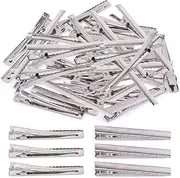 Mardatt 200Pcs 2.55 inch / 6.5 cm Alligator Hair Clips Bulk Silver Single Prong Hair Clips For Bows Making Hair Pins For Sectioning Hair Styling And Sectioning Hairdressing DIY Crafts