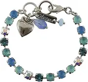 [Mariana] Jewelry Tranquil Round Tennis Bracelet, Rhodium Plated, 8"